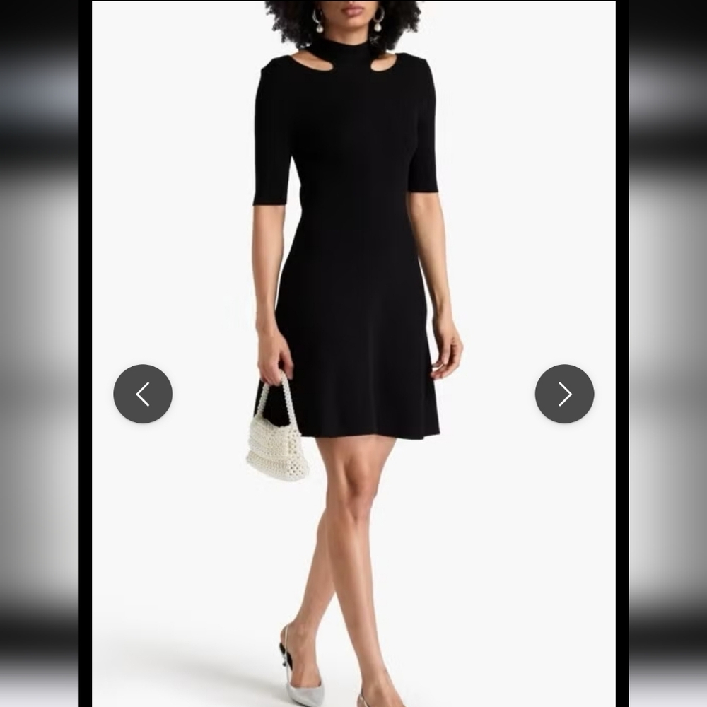 Maje Black Mini Dress with Cutout Detail